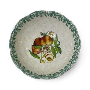 Himark Ceramic 11” Wide Deep Round‎ Serving Bowl with Peaches Made In Italy